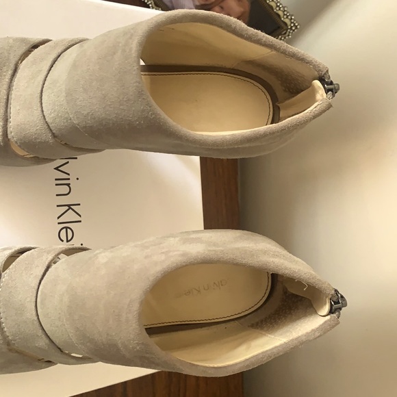 Calvin Klein Patrish Kid Suede Heels - Picture 3 of 7